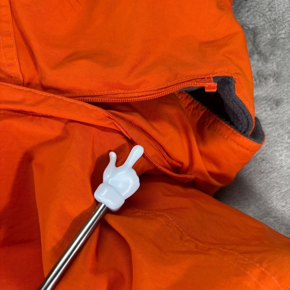 Nike Puffer Jacket Kids XL 18-20 Orange Black Good Hooded Fleece Lined Outerwear